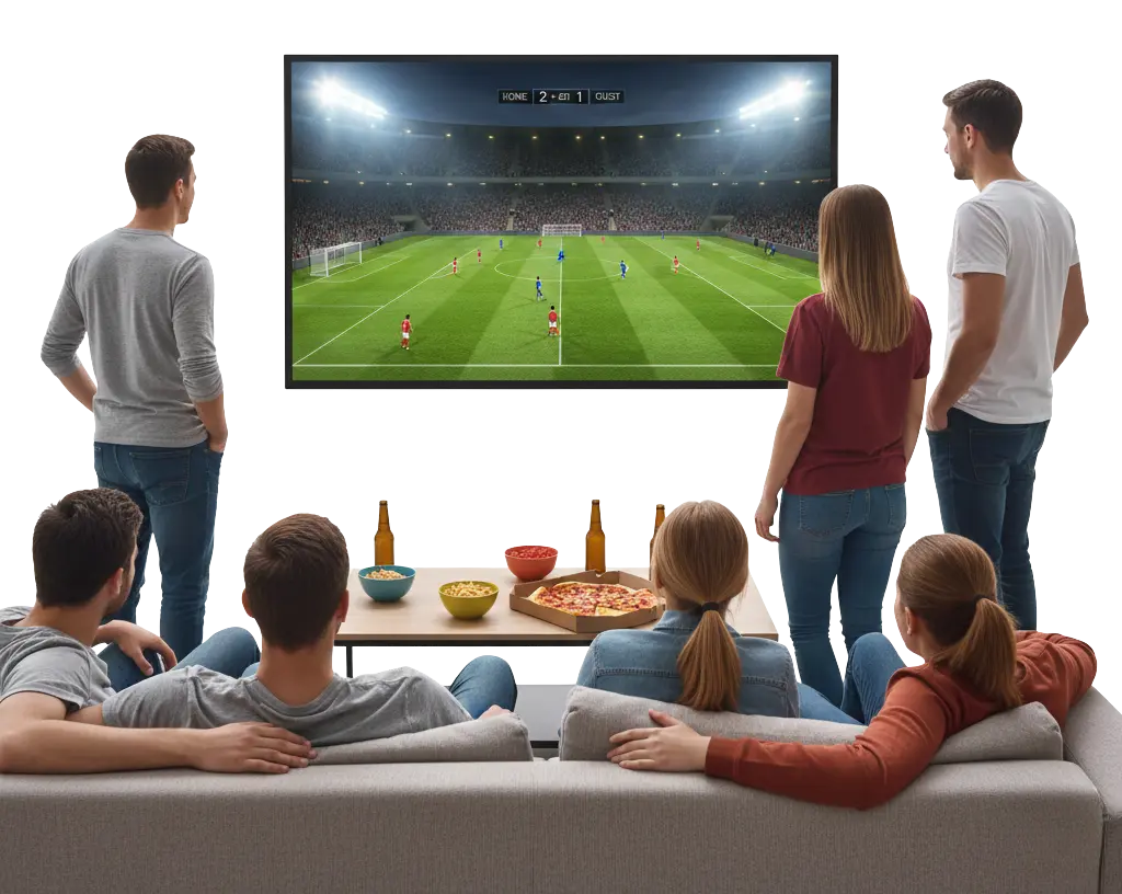 Family watching IPTV Flix UK